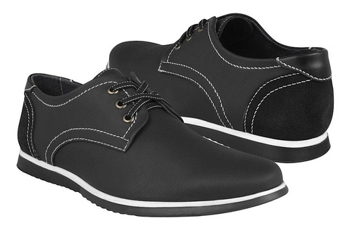 Zapato Casual Stylo Para Caballero Textil Negro 12514