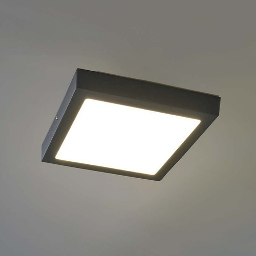 Imagen 2 de 2 de Panel Led Aplicar Plafon Cuadrado 12w Marco Negro R