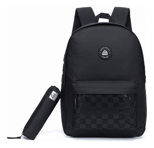 Mochila Masculina Reef Casual Faculdade Trabalho Cor Preto/branco