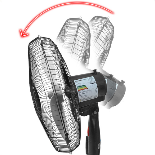 Ventilador De Coluna Torre 3 Hélices 127v 45w Pedestal 130cm Inclinável Cor Preto Kit Com 4
