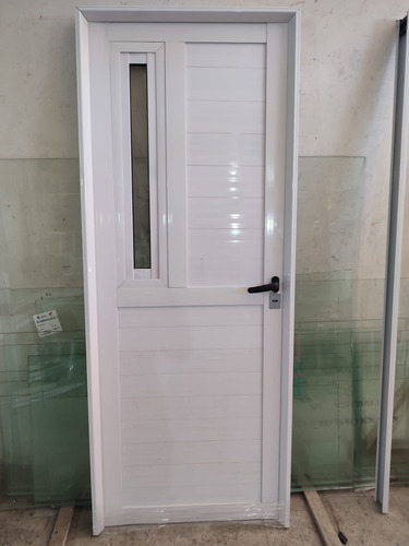 Puerta Aluminio Con Postigo 90x200 Blanco