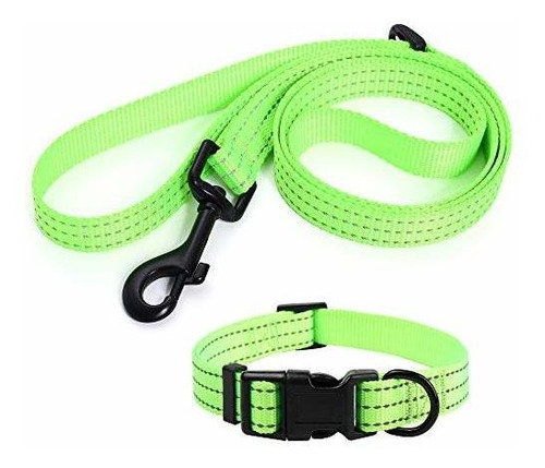 Mile High Life  Reflective Dog Collar Leash Set  F9768