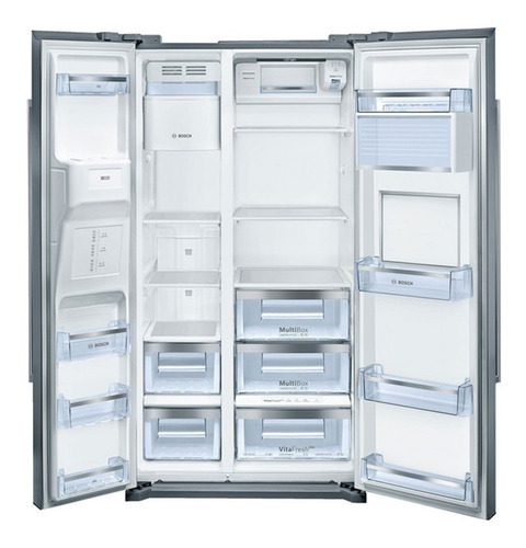 Heladera con freezer Bosch Serie 6 KAG90A color acero inoxidable antihuellas con capacidad de 522L