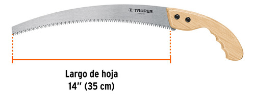 Serrucho De Poda 14 Hoja Curva 6 Dpp, Mango Madera, Truper