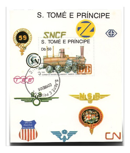 Santo Tomé Y Príncipe Hoja Filatélica Temática Trenes
