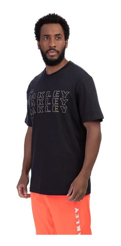 Camiseta Masculina Oakley Logotipo Bark Cooled Grx Tee 