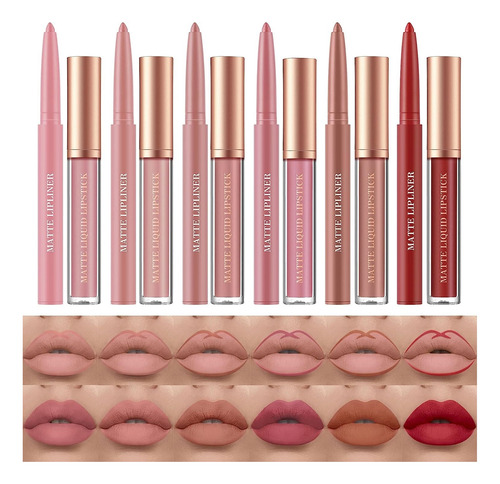 Juego De 12 Lápices Labiales Líquidos Bestland, Conjunto C