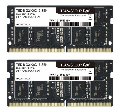 Memoria Ram 16gb (2x8gb) Ddr4 2400mhz Sodimm Teamgroup