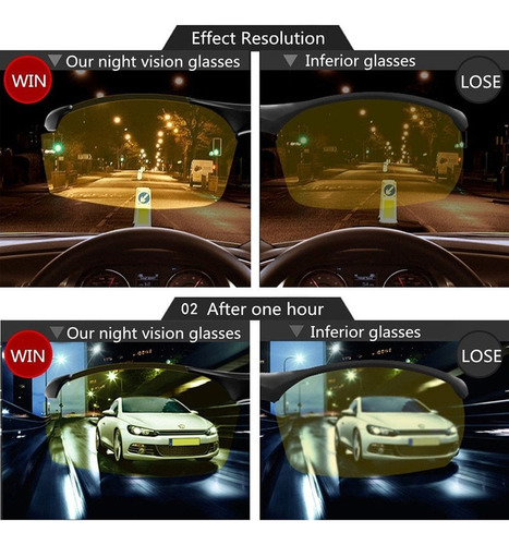 Lentes De Visión Nocturna Protección Antideslumbrante Uv400