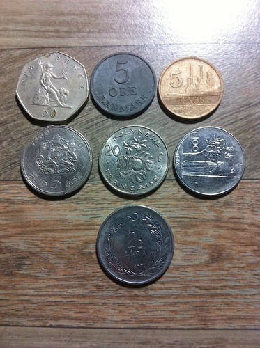 9 Monedas Gran Bretaña, Francia, Italia , Turquía Etc... 