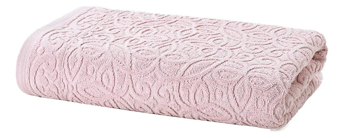 Toalha de banho Dohler Jacquard Provence 70 x 140 cm 100% algodão rosa claro
