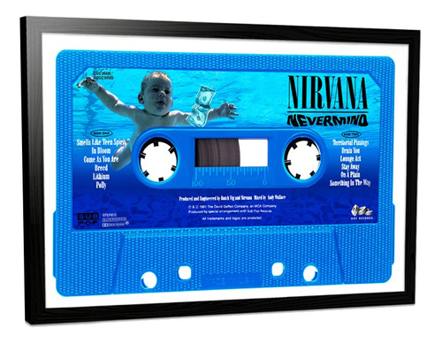 Cuadro Pearl Jam Cassette Ten Mod I Retro Poster 50x70