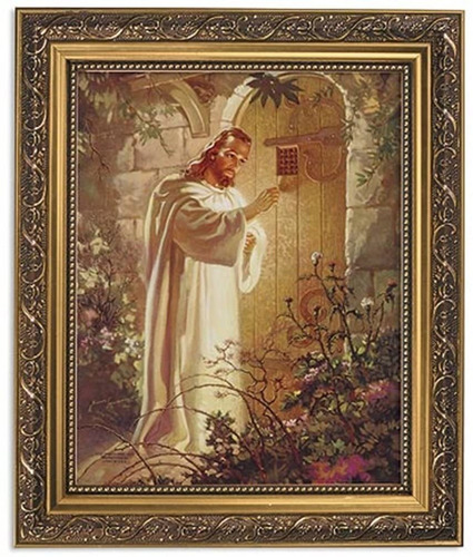 Cristo En La Puerta Del Corazon S Retrato Enmarcado Rel...