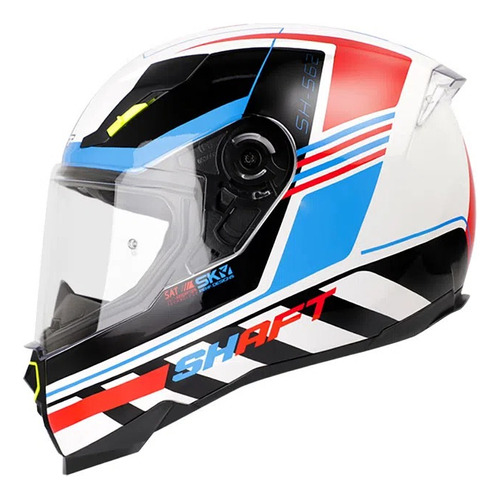 Casco Integral Shaft Sh-562 Speech Blanc-azul Visor Transpar