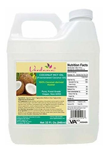 Aceite De Coco Organico Mct 100% Coco Primera Calidad 946 Ml