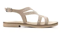 Comprar Sandalias Nenas Batistella Símil Cuero Con Brillo En Beige