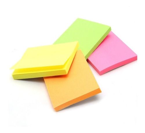 Kit Com 10 Blocos Adesivo Post-it Color 76x50mm Stick Note
