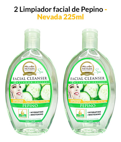 2 Limpiador Facial De Pepino 225ml - Nevada