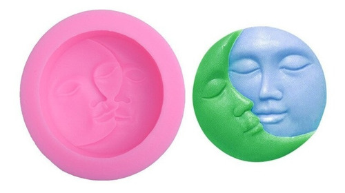 Molde Tartas Jabón Redondo Velas Chocolate Luna Y Sol Color Rosa
