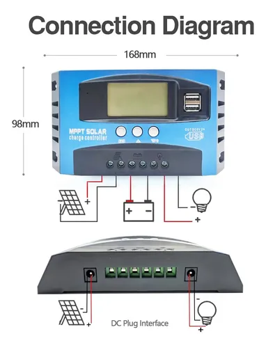 Controlador De Carga Solar Mppt De 50a Pantalla Lcd