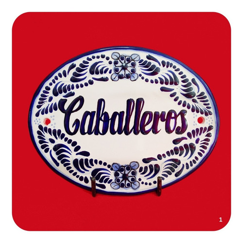 Imagen 3 de 3 de Placas P/ Baño Damas Caballeros Talavera Poblana M1 21x17 Cm