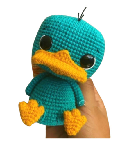Perry Ornitorrinco Amigurumi Tejido A Crochet A Mano 
