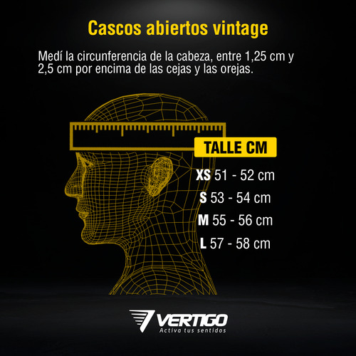 Casco Moto Abierto Vertigo Vintage Scooter. En Gravedad X