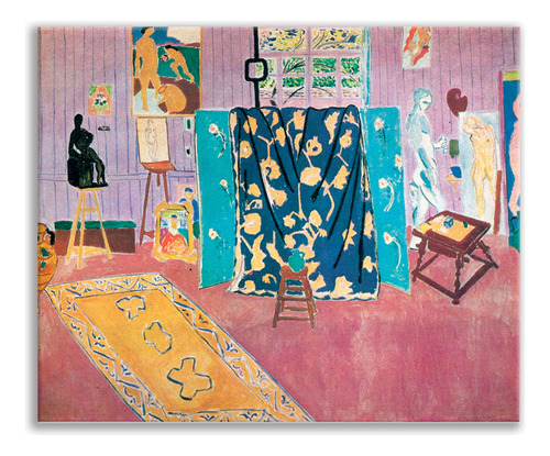 Cuadro El Estudio Rosa Matisse Canvas Algodón 75 Cm