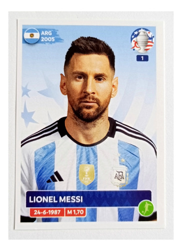 Lámina Lionel Messi Panini, Copa América Usa 2024 Original