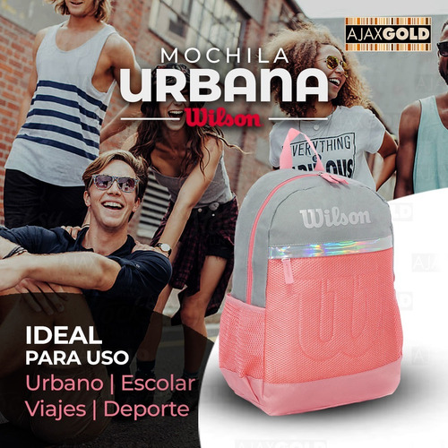 Imagen 5 de 10 de Mochila Wilson Urbana Deportes Reforzada Gym Porta Notebook