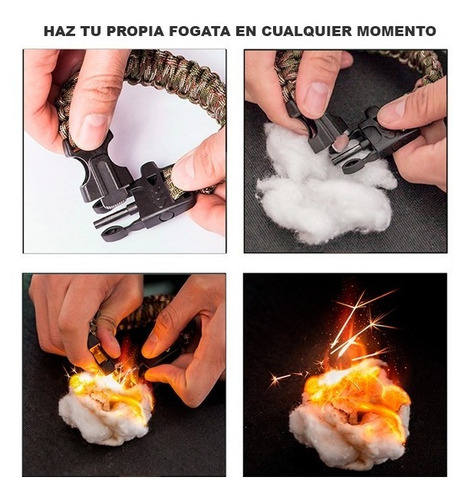 Reloj De Supervivencia Táctico Paracord, Brújula Y Silbato