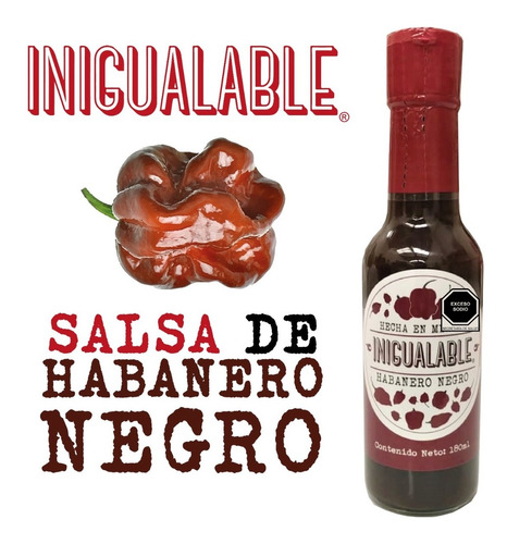 Imagen 2 de 2 de Habanero Negro - Salsa Inigualable 1 Pieza Mariscos Pet 180
