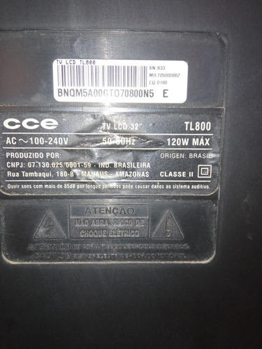 Imagem 5 de 8 de Tv Cce 32 Polegadas Tl 800 Para Peças E Reposição
