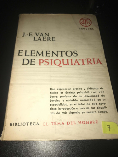 Elementos De Psiquiatria - J. E. Van Laere (libro)