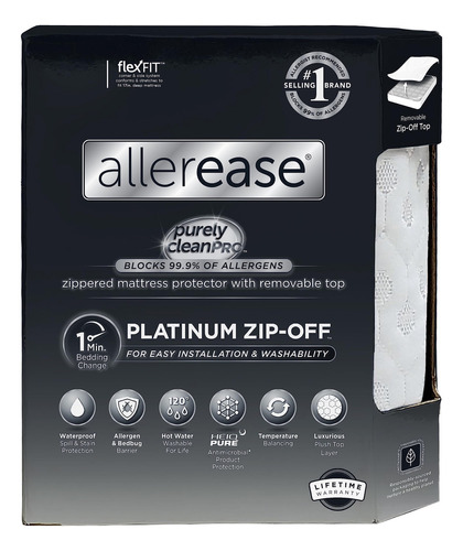 Allerease Platinum - Protector De Colchon Con Cremallera, Ta