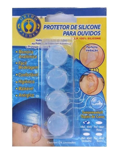 Protetor De Ouvido De Silicone - Ortho Pauher Vermelho