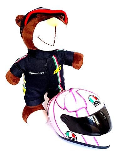 Juguete Oso De Peluche Con Casco Valentino Rossi Misano