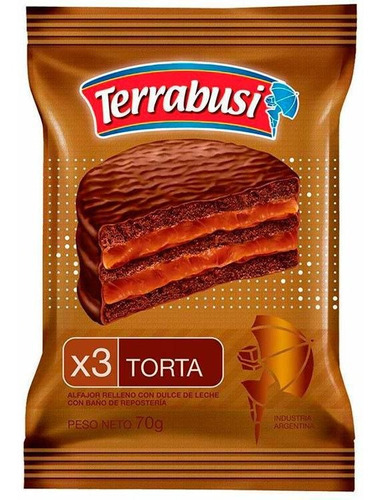 Pack X 3 Unid Alfajor  Triptorta 70 Gr Terrabusi Alfajores-