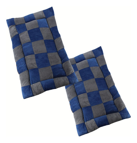 Kit 2 Colchonete Colchão Pet Caminha Tapete Lavável 100x60 Cor Azul