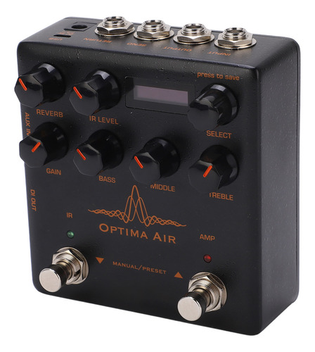 Simulador De Guitarra Acústica Black Metal Dual Preamp Ir Lo