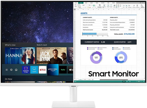 Monitor Blanco Samsung 27 Pulgadas M5 Smart Hdmi Wifi Parlan