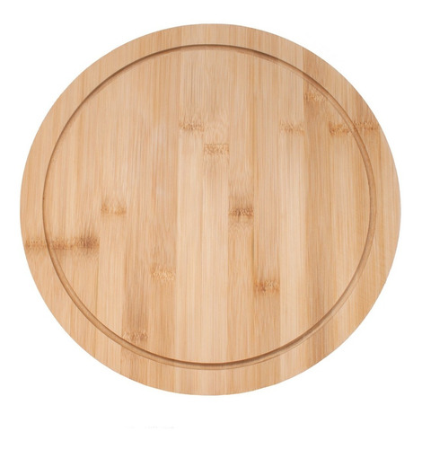 Tabla Para Pizza De Madera Redonda Bambu Picada