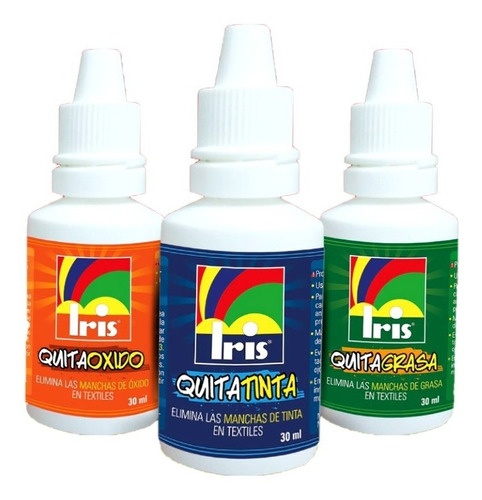 Quitamanchas Iris Kit X3 Unidades Quita Oxido, Tinta Y Grasa