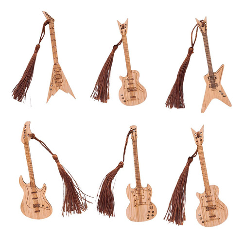 6 Pcs Marcadores De Baixo De Guitarra Com Borlas, Clipe De