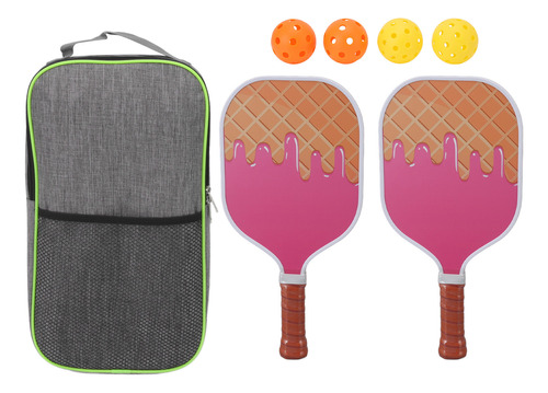 Set De Palas De Pickleball Y Raquetas De Fibra De Vidrio, Eq