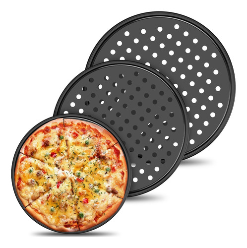 Molde Para Pizza Redondo Perforado,molde Pizza Antiadherente