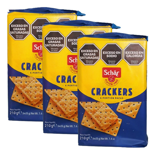 Combo X3 Galletitas Crackers Schar Sin Tacc 210g Alemania