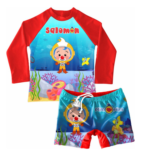 Conjunto De Traje De Baño Niño Payaso Plim Plim