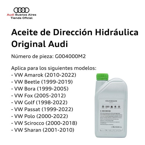 Aceite De Dirección Hidráulica Original Audi G-004-000-m2