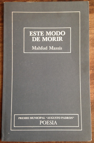 Mahfud Massis Este Modo De Vivir 1988 Poesía